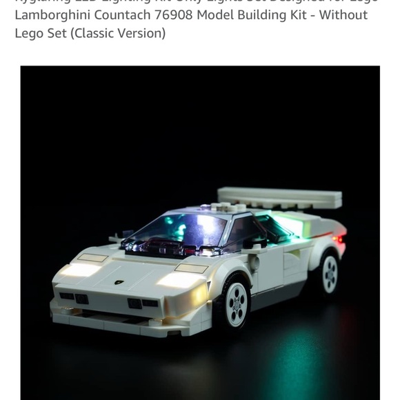 NEW LEGO Speed Champions Lamborghini Countach 76908 + LED Lighting Kit Bundle - Picture 6 of 8